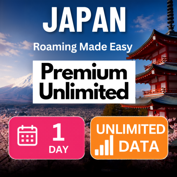 Japan eSim– Premium Unlimited (1 Day)