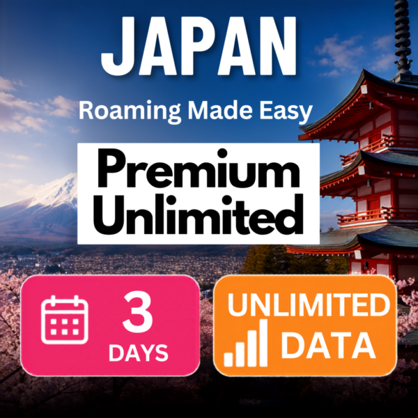 Japan eSim – Premium Unlimited (3Day)