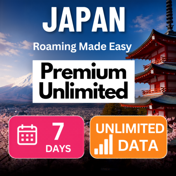 Japan eSim – Premium Unlimited (7 Day)