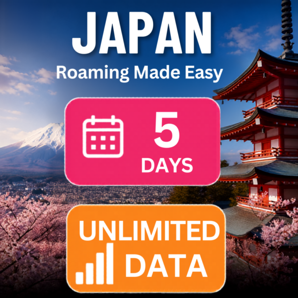 Japan eSim – Standard Unlimited (5 Day)