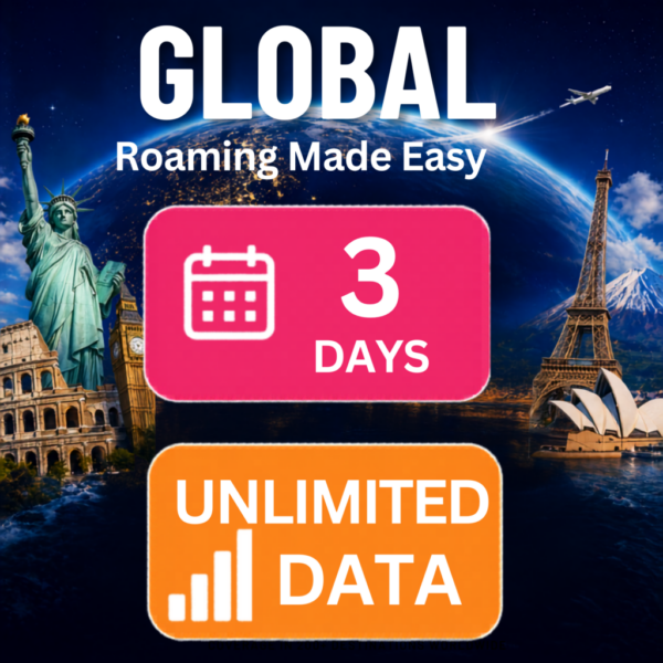 Global eSim – Standard Unlimited (3 Day)
