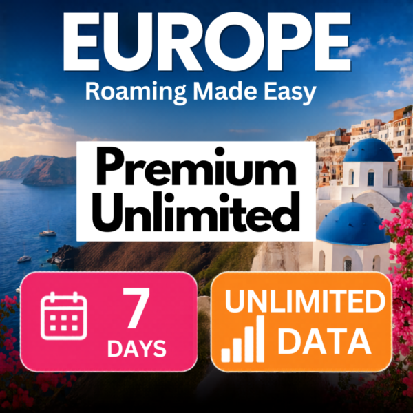 Europe eSIM – Premium Unlimited (7 Day)
