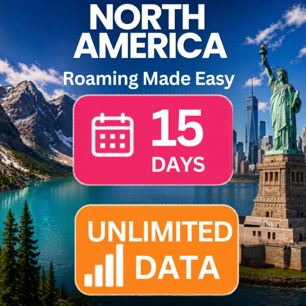 North America eSIM – Standard Unlimited (15 Day)