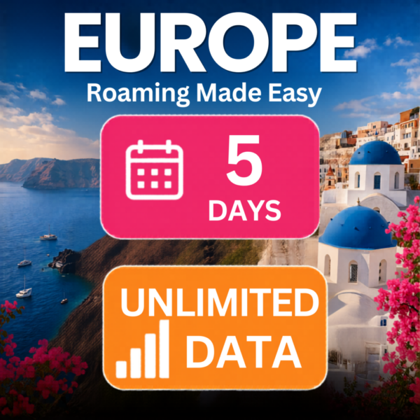 Europe eSIM – Standard Unlimited (5 Day)