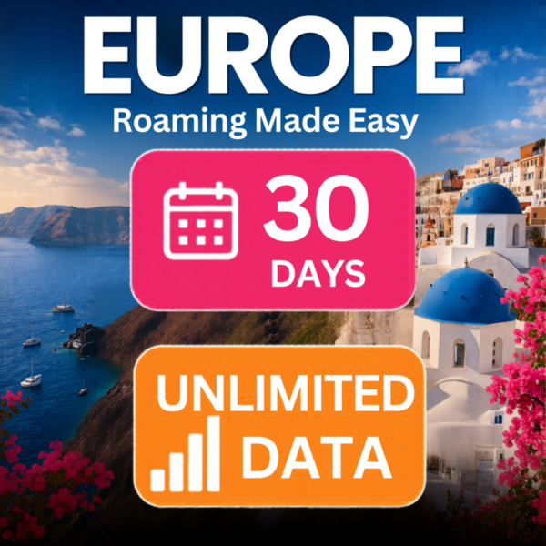 Europe eSIM – Standard Unlimited (30 Day)