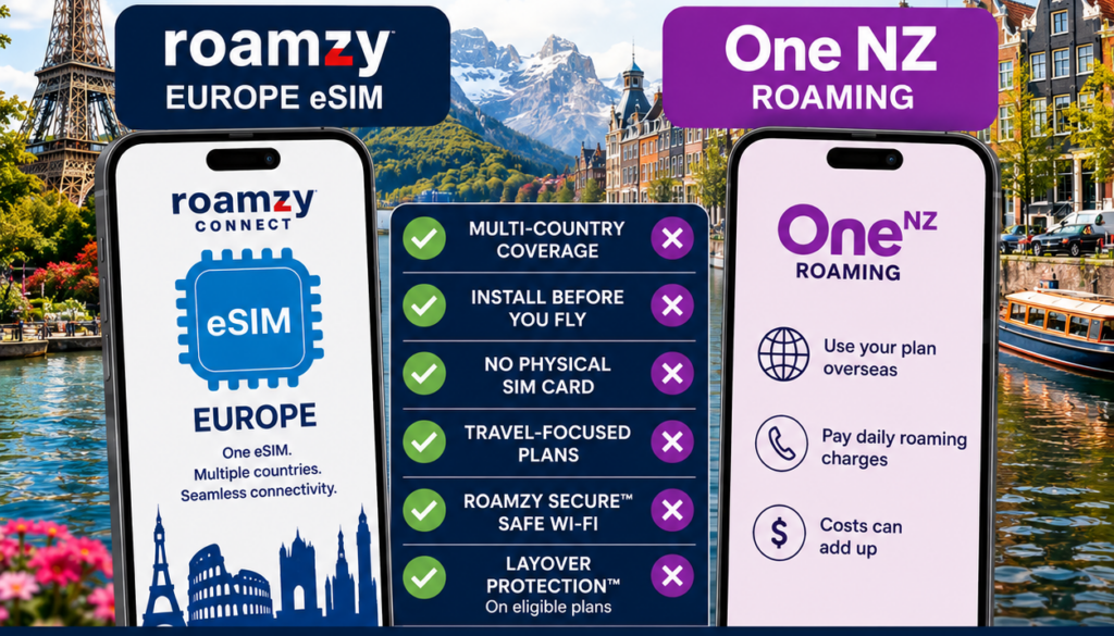 Europe eSIM vs One NZ Roaming