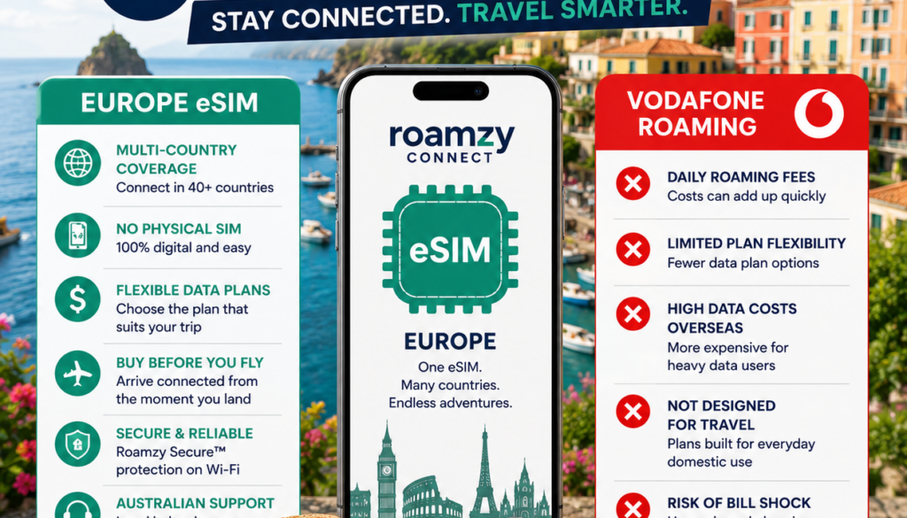 Europe eSIM vs Vodafone Roaming