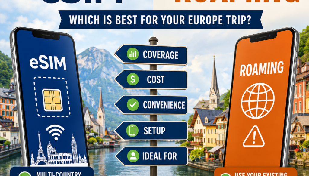 eSIM vs roaming for Europe travel