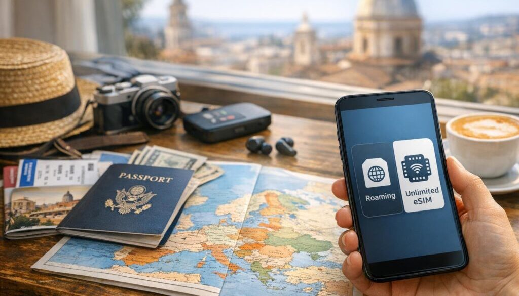 unlimited eSIM for Europe from USA