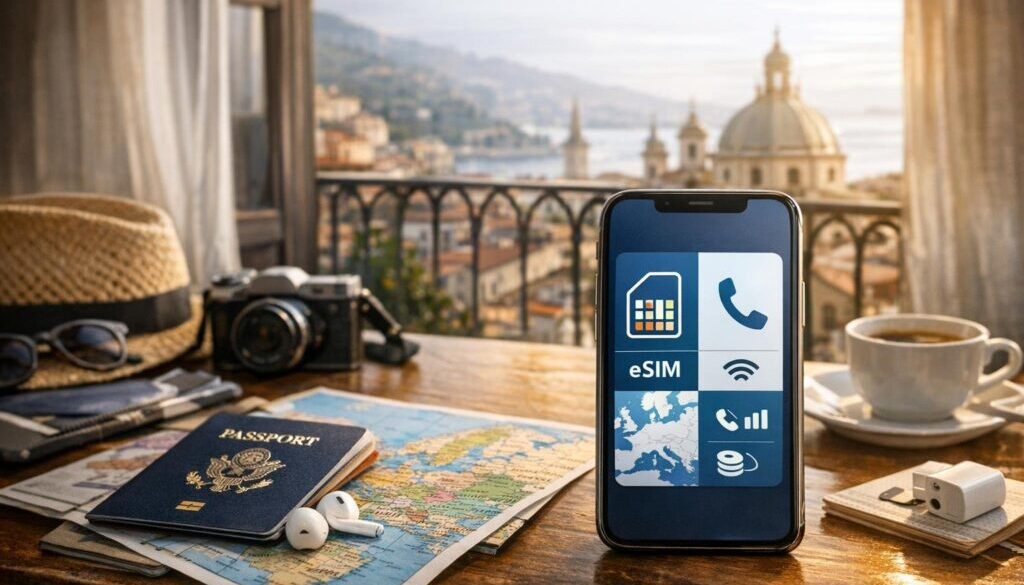 eSIM Europe from USA with calls and data