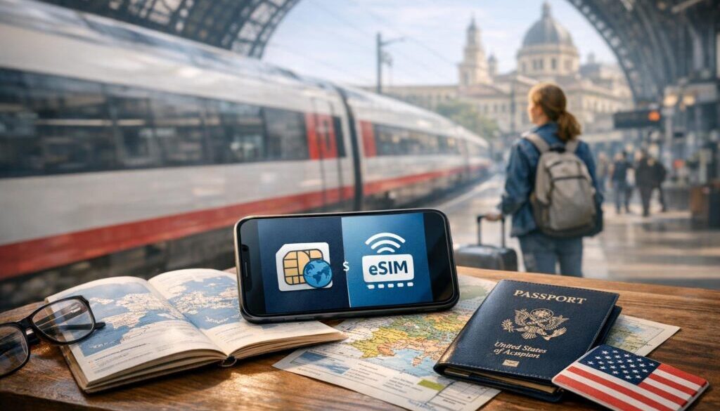Europe eSIM for train travel from the USA