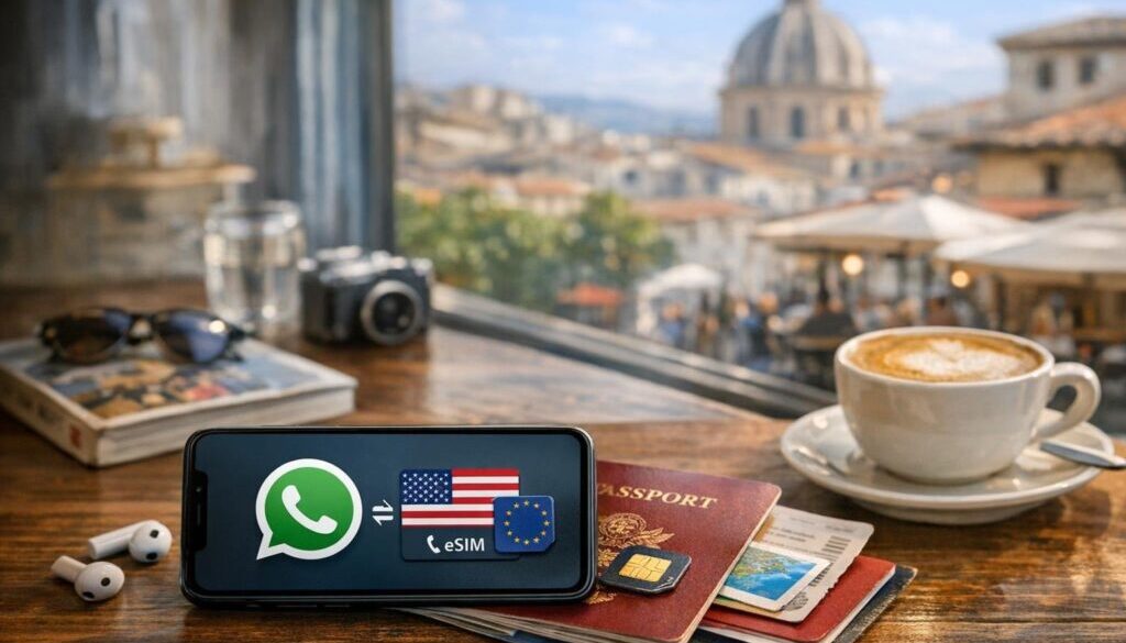 WhatsApp with a Europe eSIM and keep my US number